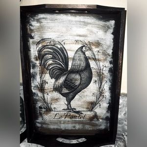 Handmade wooden decor tray